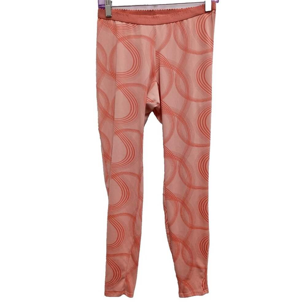 Patagonia Womens Capiline Base Leyer Legging size Small Orange Moisture Wicking‎